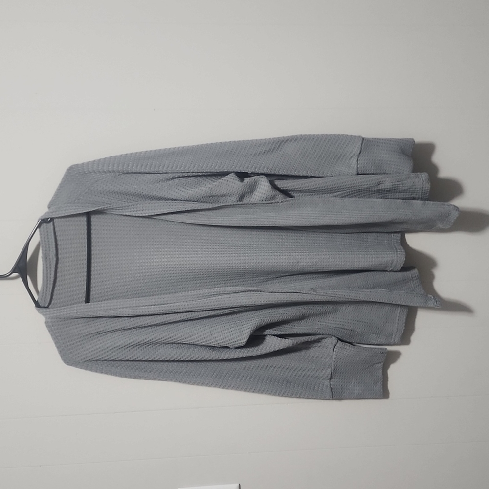 Waffle Knit Gray Cardigan